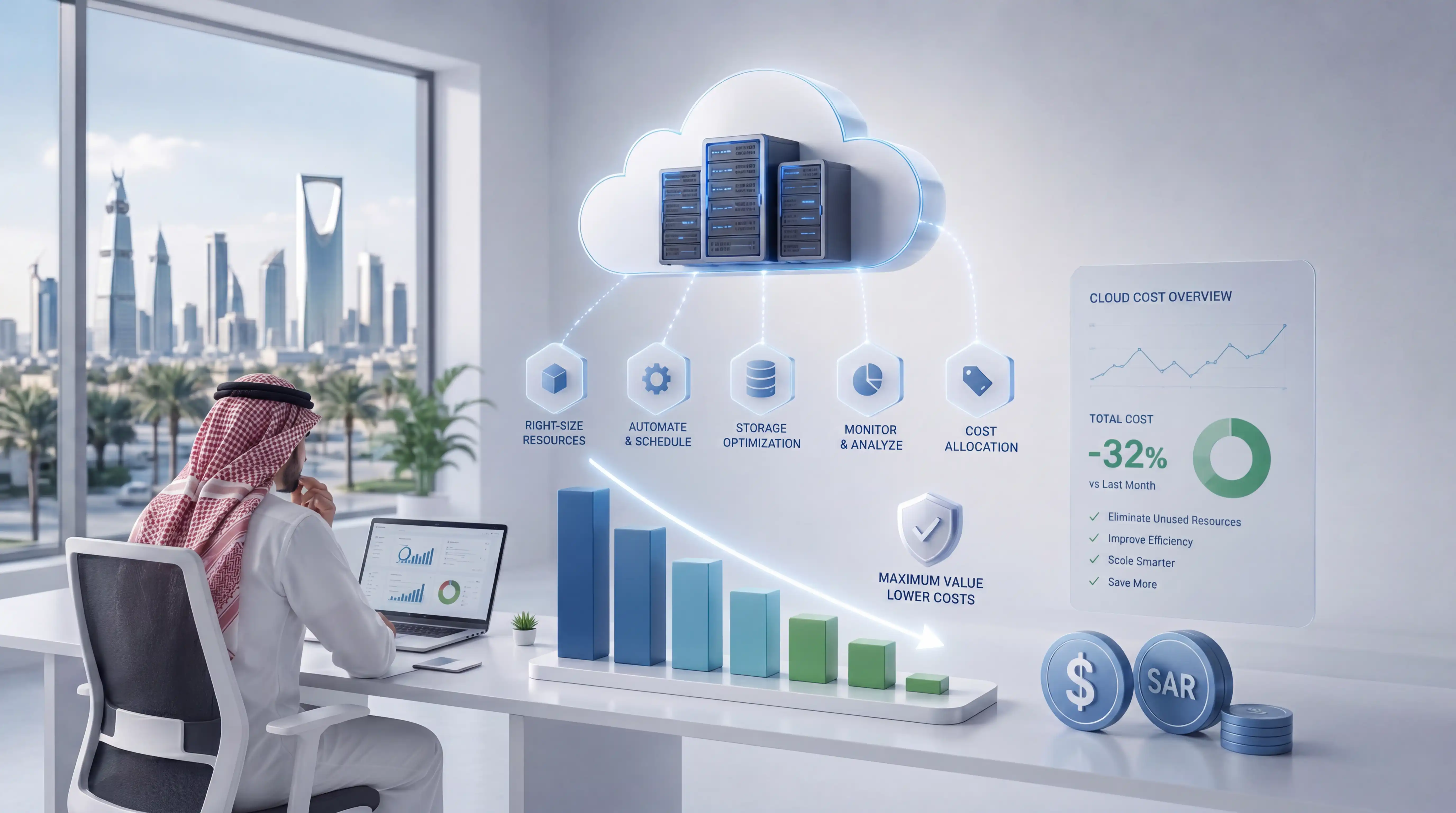 Cloud cost optimization helping Saudi enterprises reduce cloud expenses and improve infrastructure efficiency